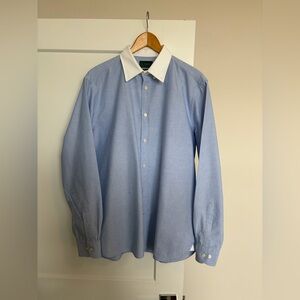 Le Alfre “Le Original” blue contrast collar oxford men’s large
